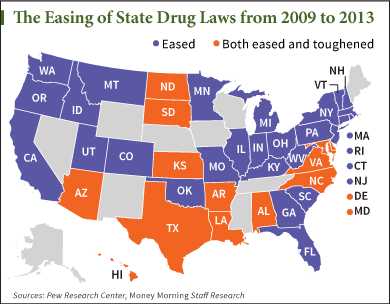 pot stocks map