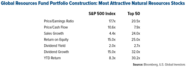 Stock Market Correction: global resources fund portfolio construction